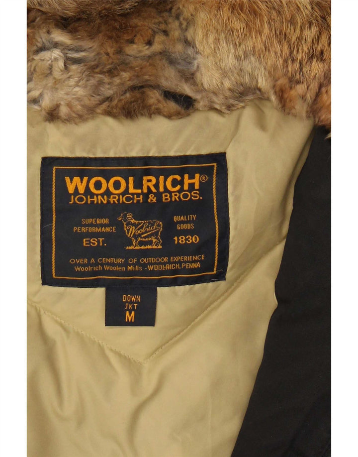 Damska ocieplana kurtka z kapturem Woolrich UK 14, średnia czarna bawełna