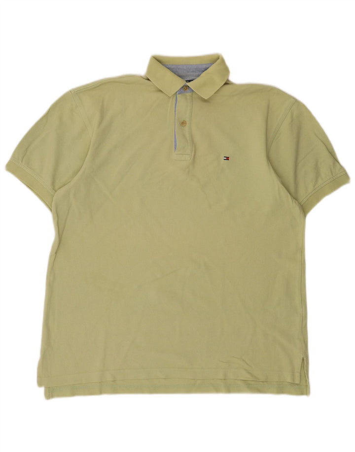 Męska koszulka polo Tommy Hilfiger, mała, bawełniana w kolorze khaki