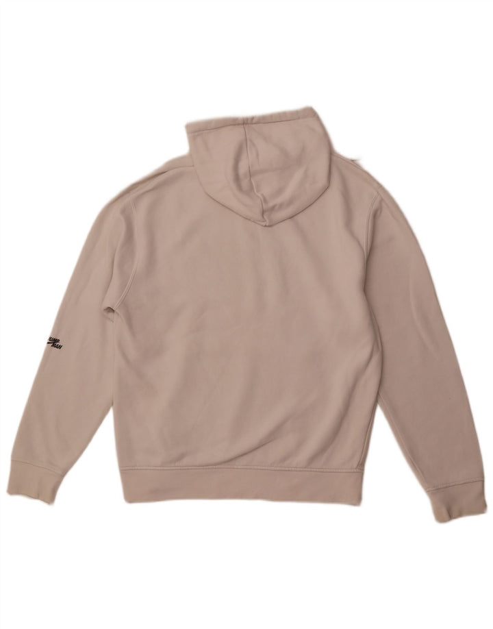 Męski sweter z kapturem JORDAN o luźnym kroju, z grafiką, mały, złamanej bieli, bawełniany