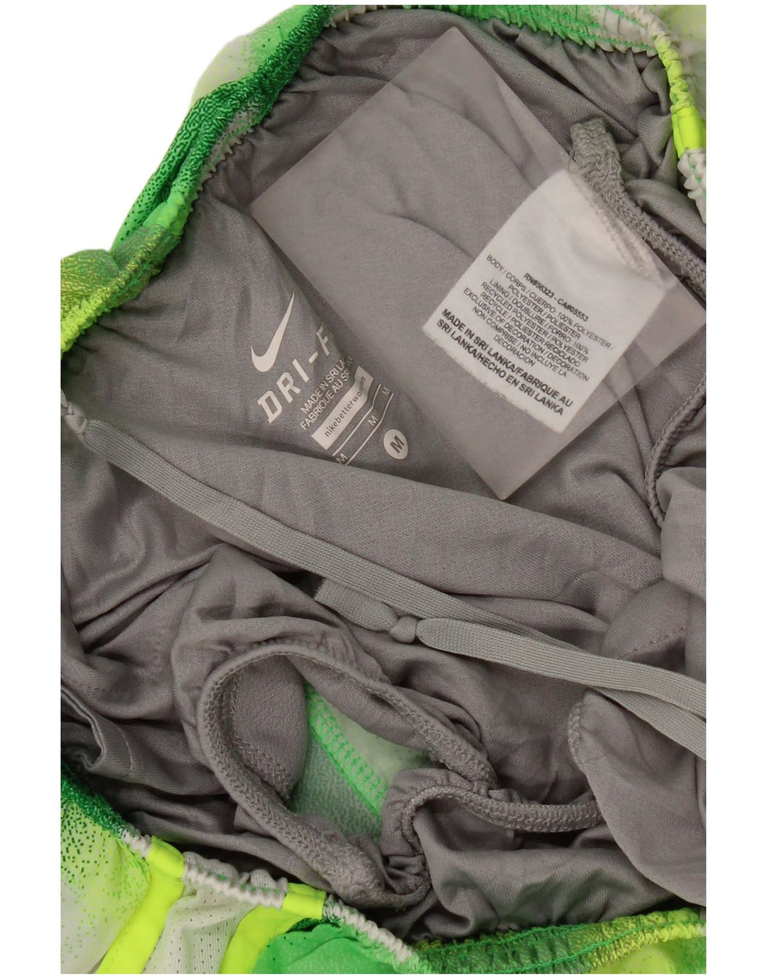 Damskie spodenki sportowe Nike Dri Fit UK 12, średni zielony geometryczny poliester