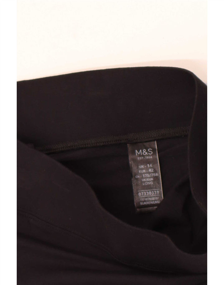 Legginsy damskie Marks & Spencer UK 14, duże, czarne, wiskozowe