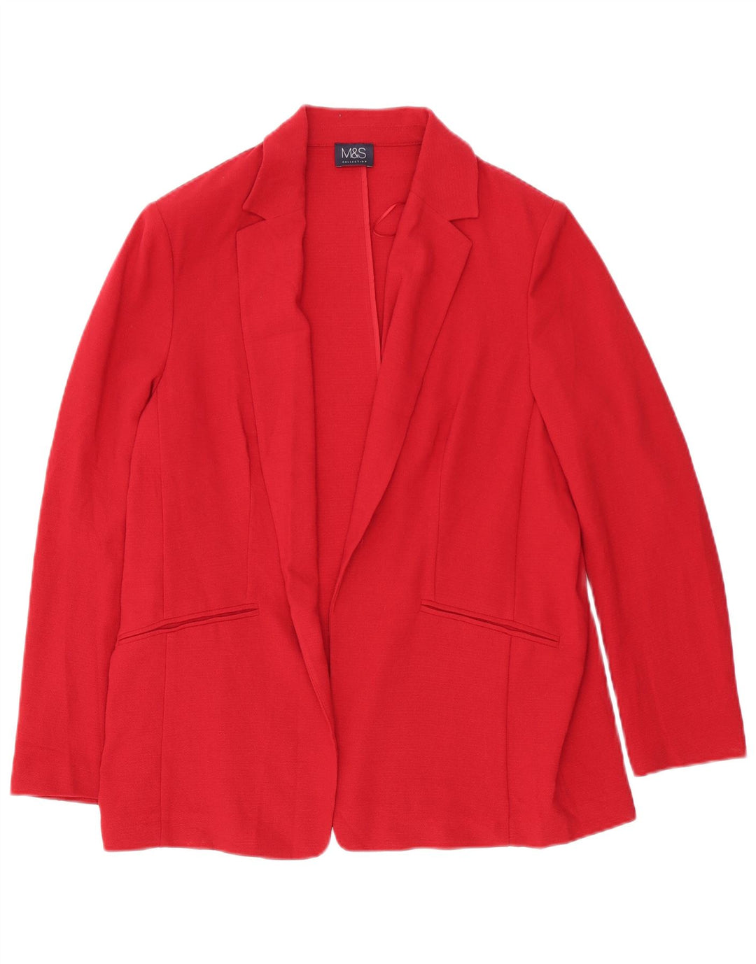 Marks & Spencer Damska otwarta marynarka UK 16, duża, czerwona, poliester