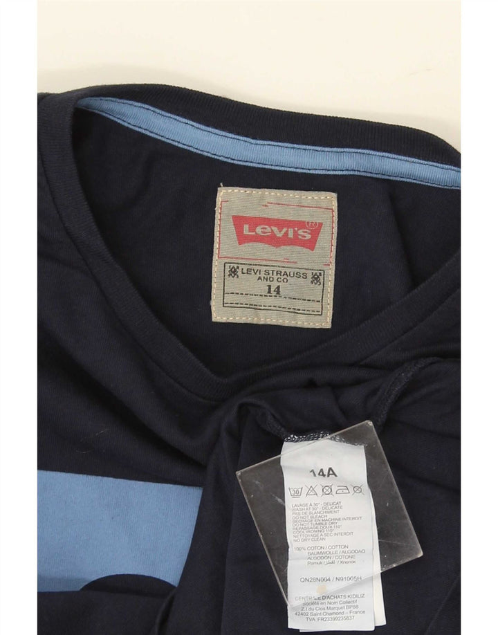 Chłopięcy top Levi's Regular Graphic z długim rękawem 13-14 lat, granatowa, bawełniana