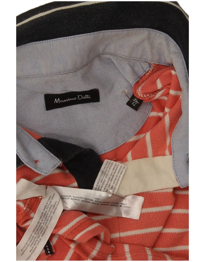 Męska koszulka polo Massimo Dutti XL, bawełniana w pomarańczowe paski