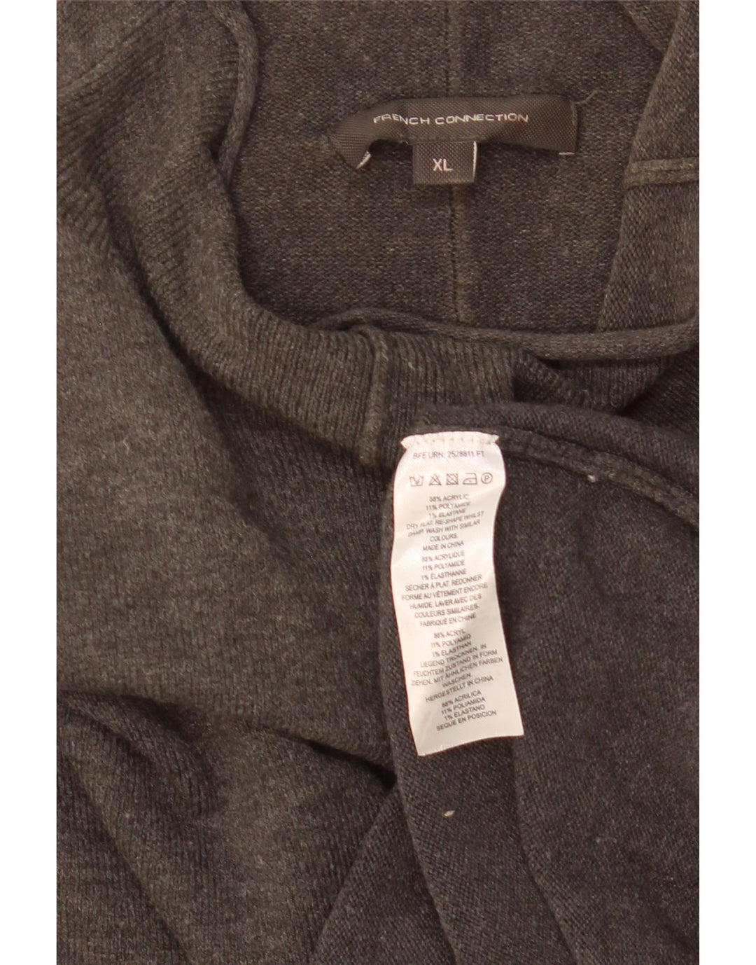 Damski sweter z golfem French Connection UK 18 XL, szary