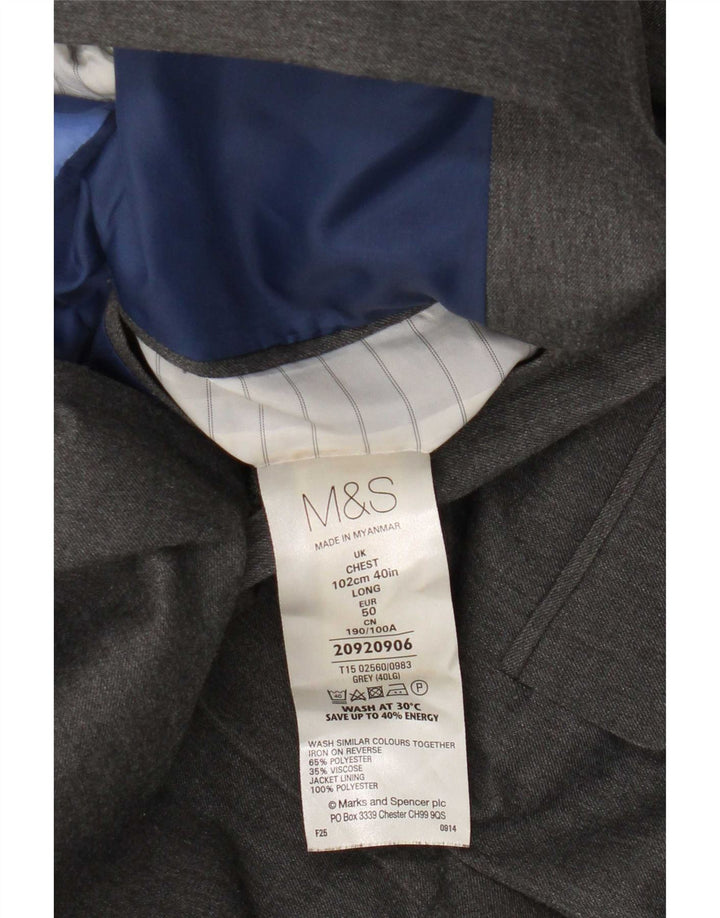 Marks & Spencer Męska długa marynarka zapinana na 2 guziki UK 40 Medium Grey