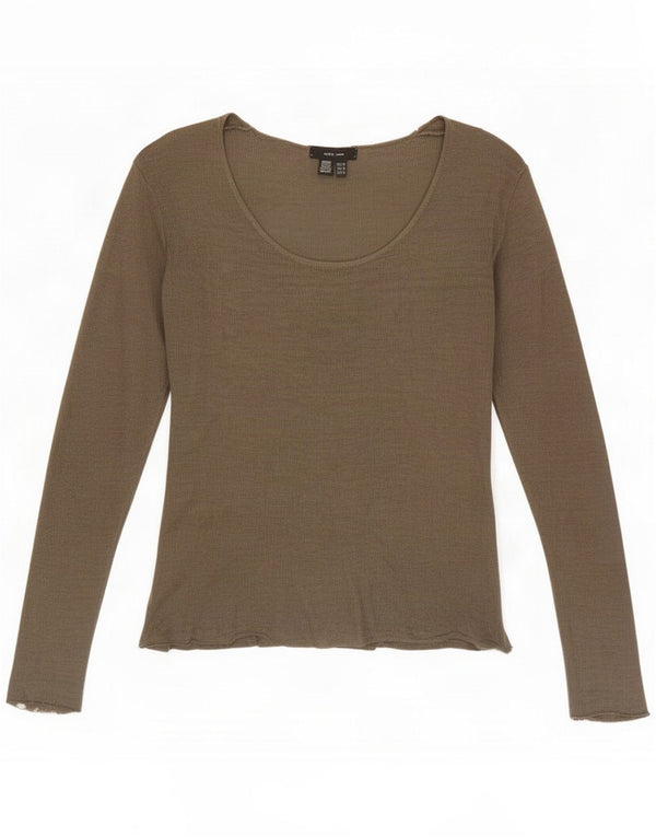 Top damski Zara z długim rękawem UK 14 Medium Khaki akryl