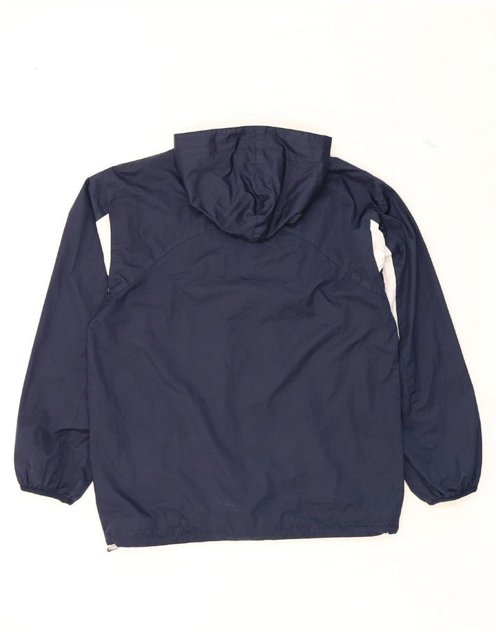 CANTERBURY Boys Hooded Rain Jacket 13-14 Years Navy Blue Polyester Vintage Canterbury and Second-Hand Canterbury from Messina Hembry 
