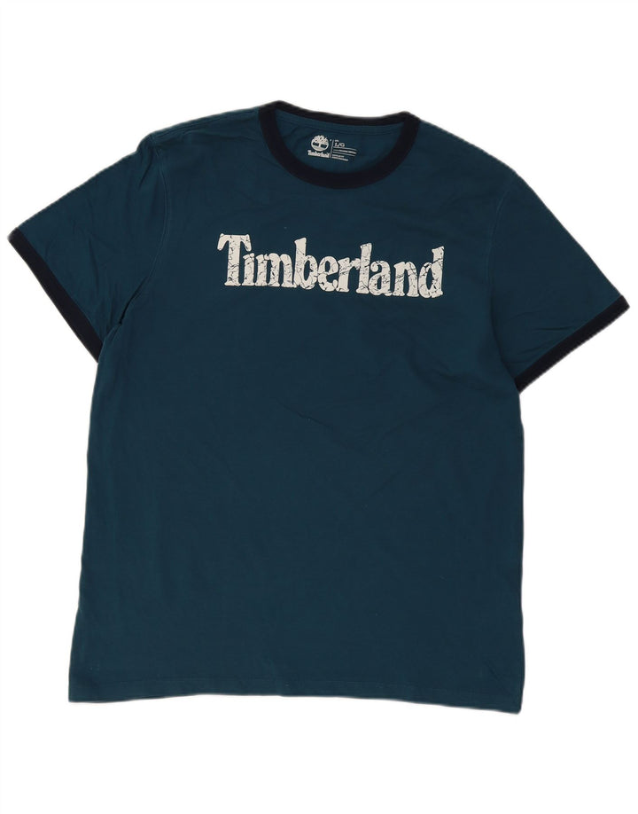 T-shirt męski TIMBERLAND Coupe Standard o regularnym kroju z grafiką, duży, niebieski