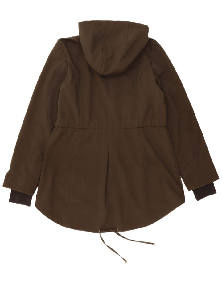 Damska kurtka parka z kapturem French Connection UK 16, duża, khaki, poliester