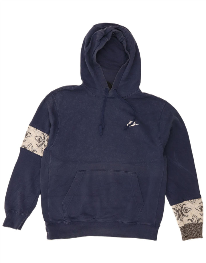Męski sweter z kapturem Nike, średni granatowy, bawełniany Fair Isle