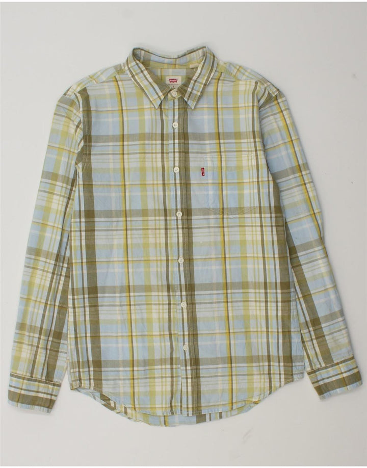 Koszula męska Levi's Standard w małą zieloną kratkę, bawełniana