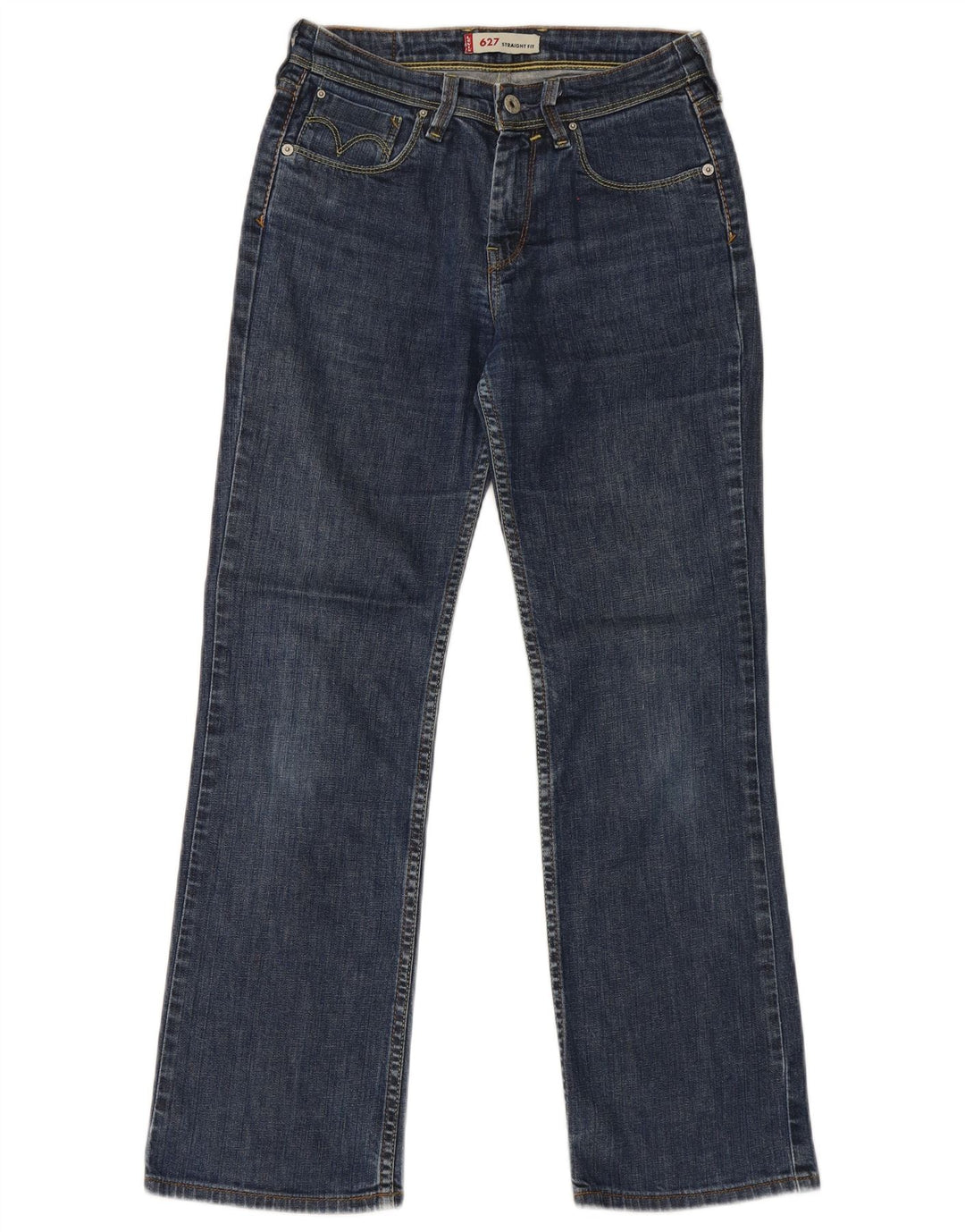 Damskie jeansy Levi's 627 Straight W28 L30 Niebieskie bawełniane