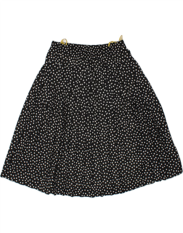CANDA Womens Knife Pleated Skirt EU 42 Large W34  Black Spotted Polyester Vintage Canda and Second-Hand Canda from Messina Hembry 