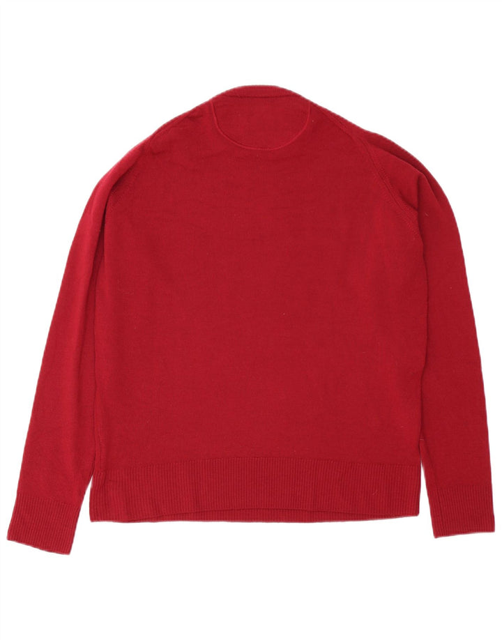 Męski sweter z okrągłym dekoltem Trussardi Jeans, średnia bordowa wełna