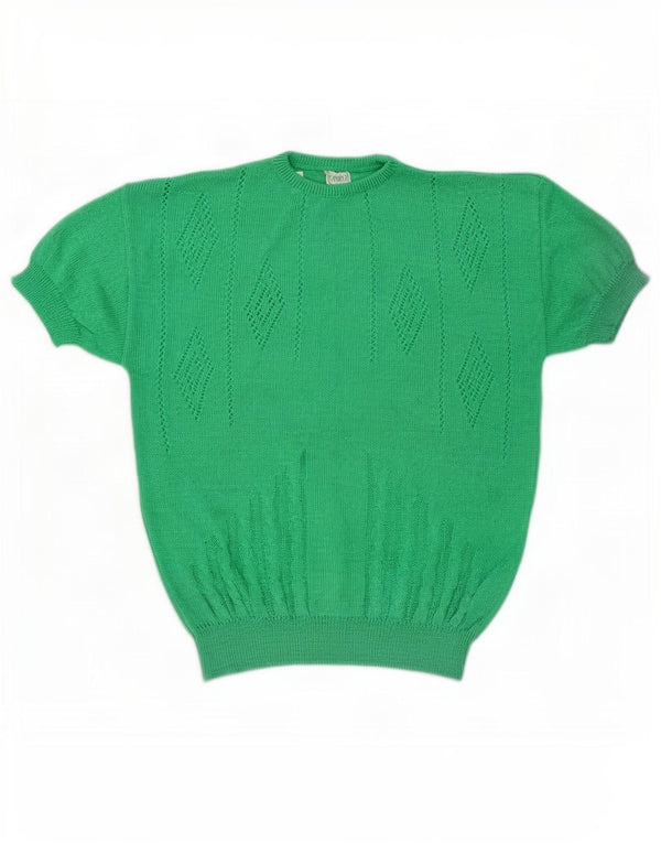 Damski sweter Capriccio z okrągłym dekoltem UK 14 Średni zielony Argyle/Diament