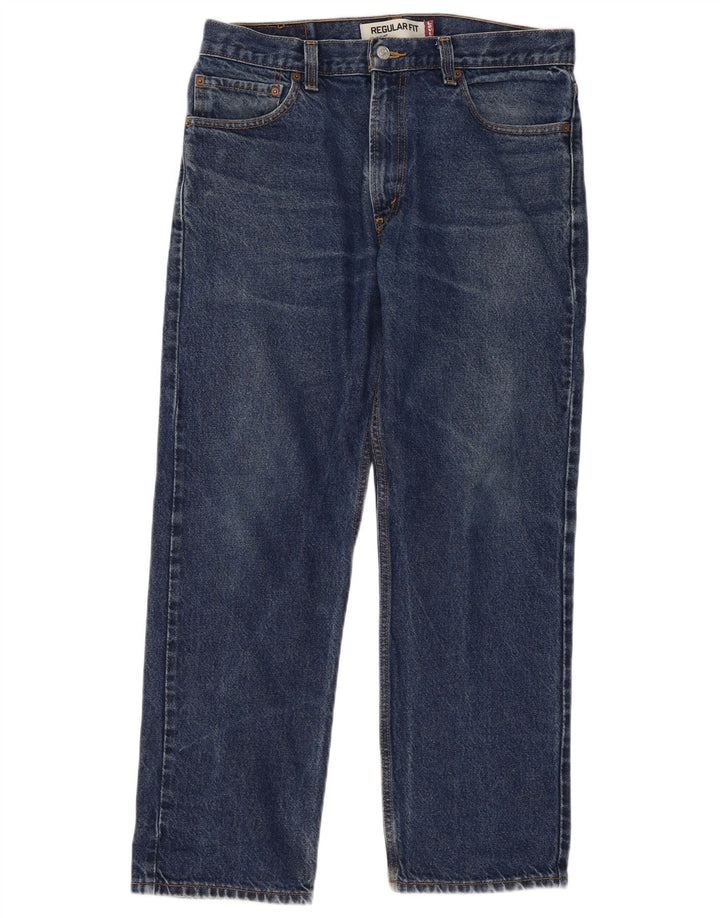 Męskie jeansy Levi's 505 o regularnym kroju W34 L29 Niebieska bawełna