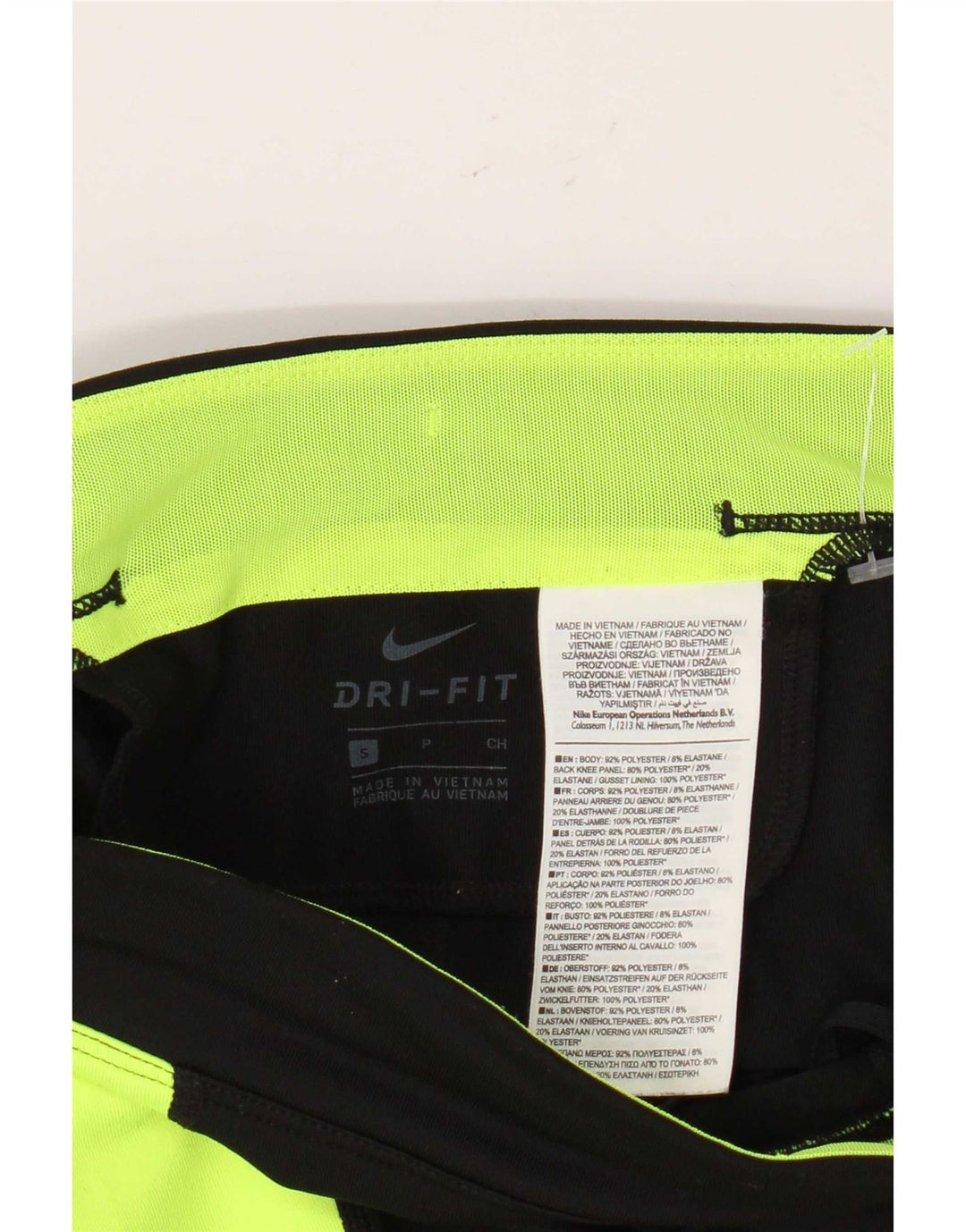 Damskie legginsy Nike Dri Fit UK 10, mały, czarny, poliestrowy blok kolorów
