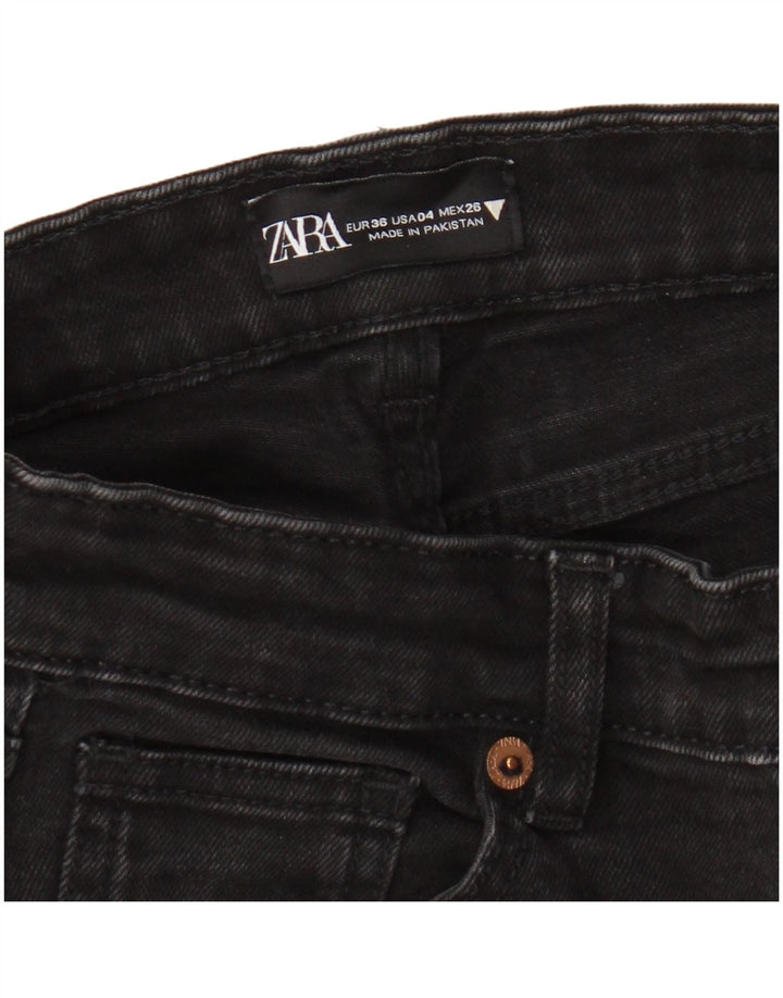 Damskie jeansy rozkloszowane Zara EU 36 XS W26 L25 Czarne