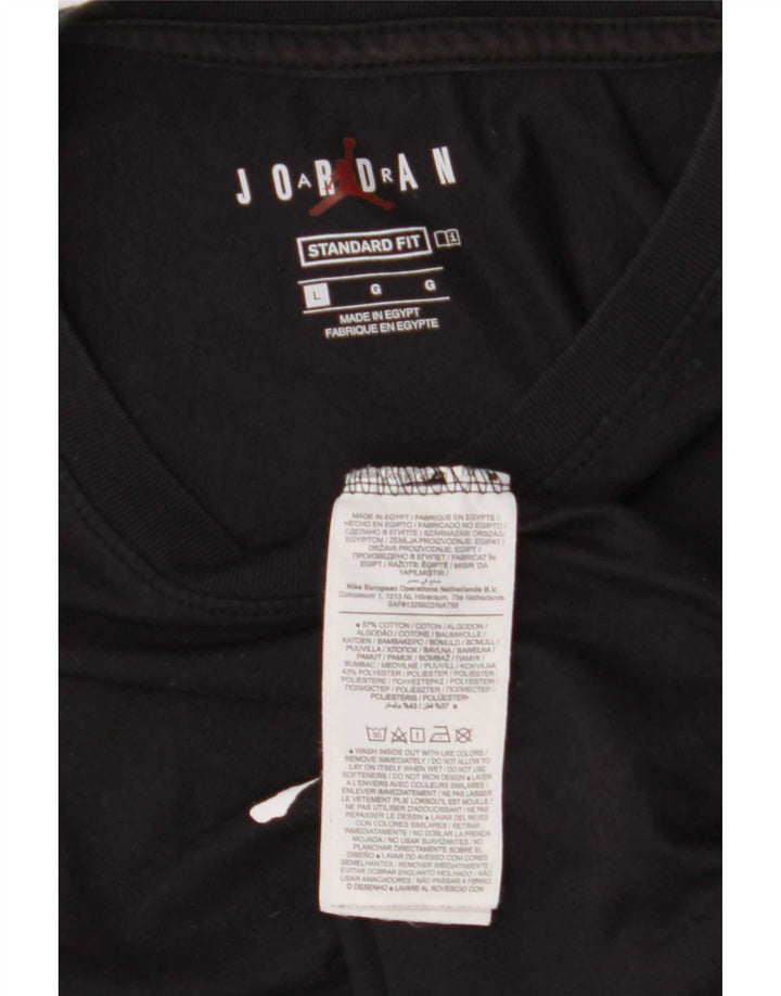 T-shirt męski Jordan, duży, czarny, bawełniany