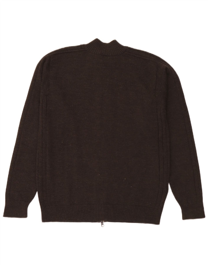 Lacoste Męski sweter rozpinany Rozmiar 6 XL Brązowa wełna