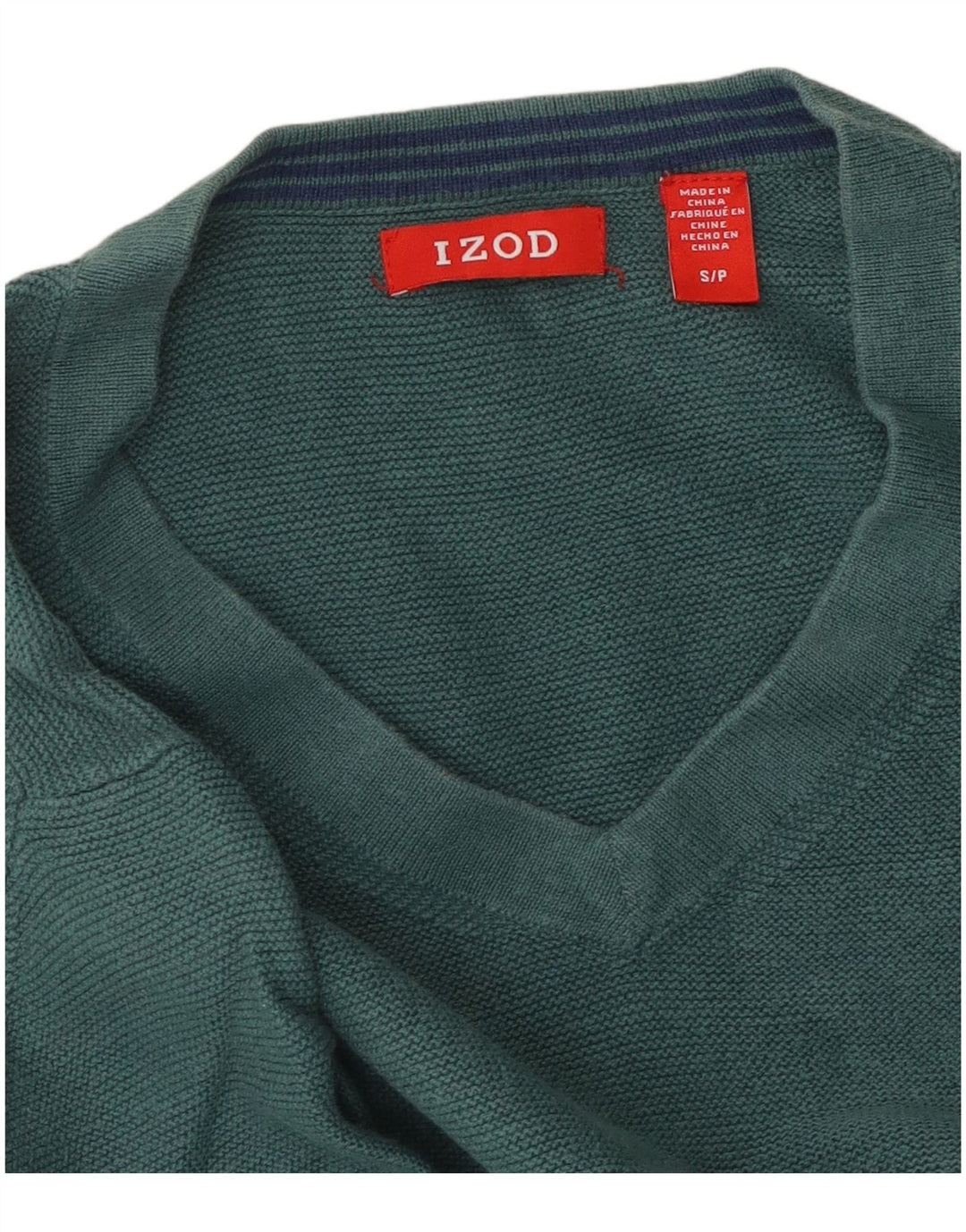 Damski sweter oversize IZOD z dekoltem w kształcie litery V, UK 10, mały zielony