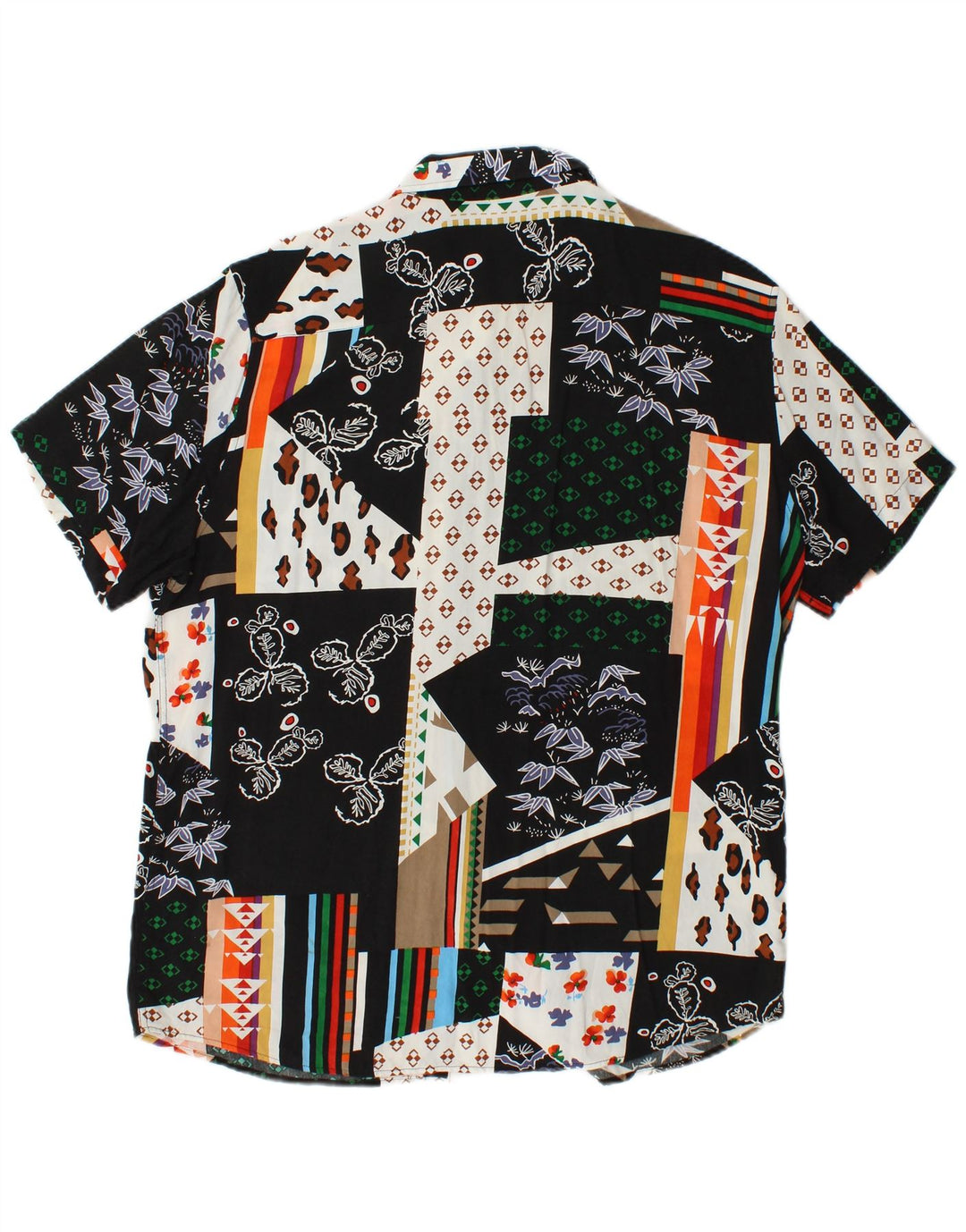 Koszula męska z krótkim rękawem VINTAGE XL, wielobarwny patchwork