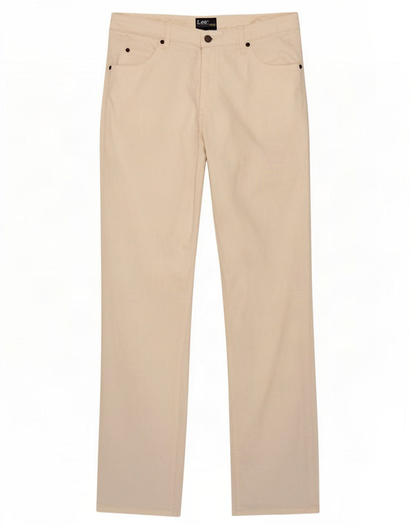 Męskie jeansy Lee Brooklyn Straight W32 L34 z białej bawełny