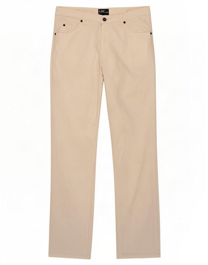 Męskie jeansy Lee Brooklyn Straight W32 L34 z białej bawełny