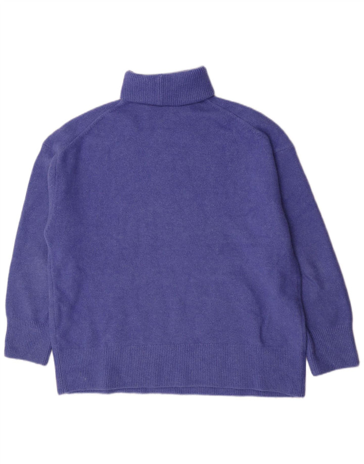 Damski sweter oversize Zara z wywijanym dekoltem UK 14, średni fiolet, akryl