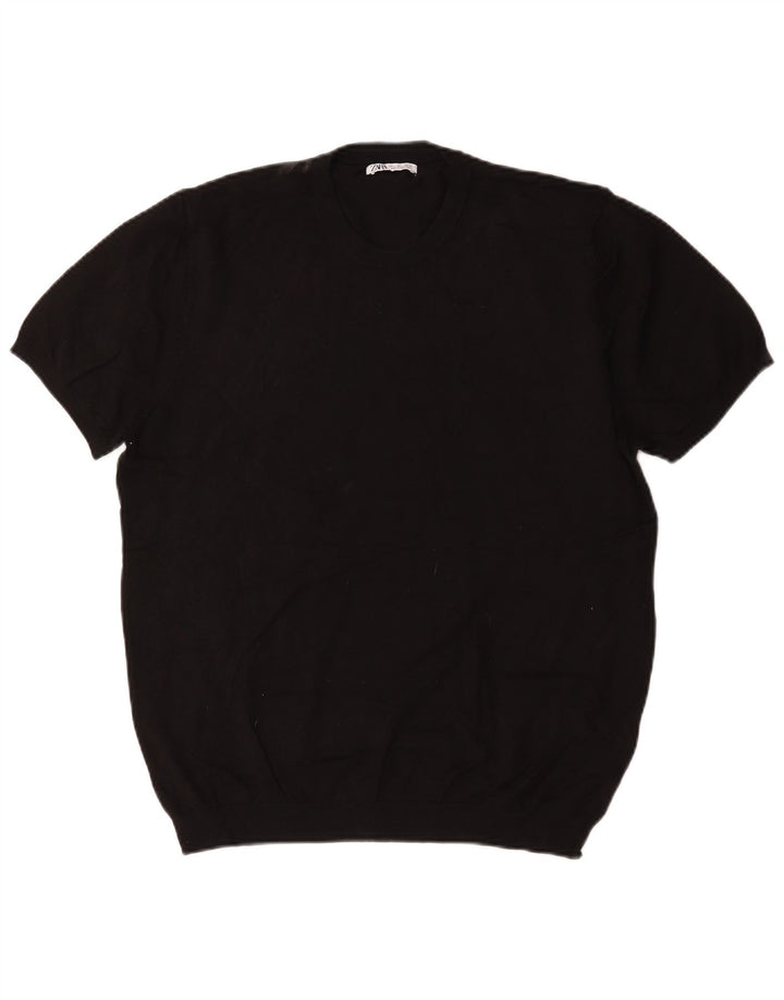 Męski T-shirt Zara, duży, czarny