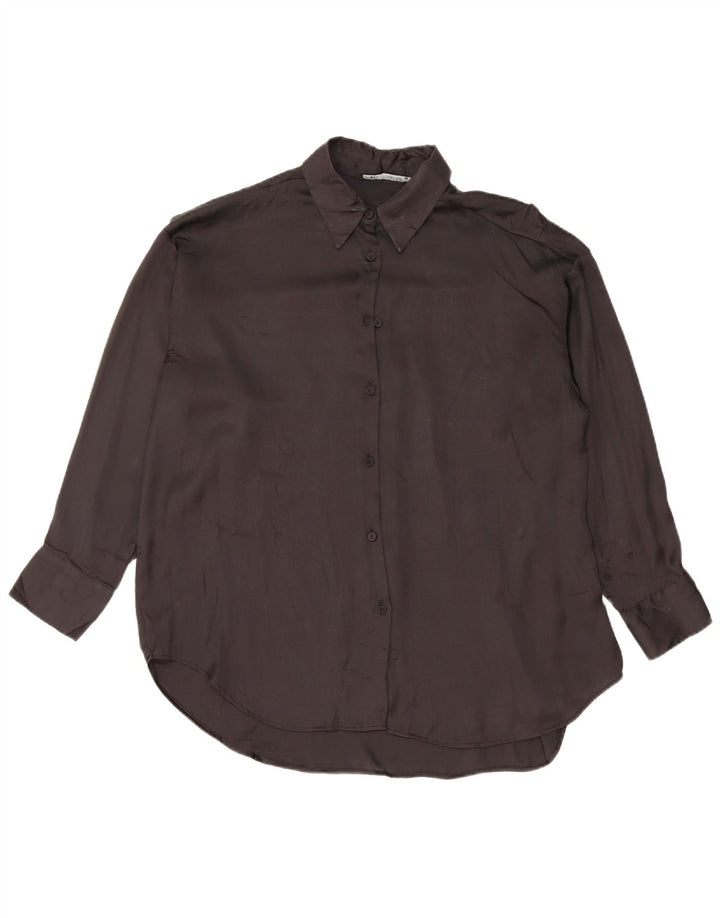 Damska bluzka koszulowa oversize Zara UK 10, mała, czarna, poliester