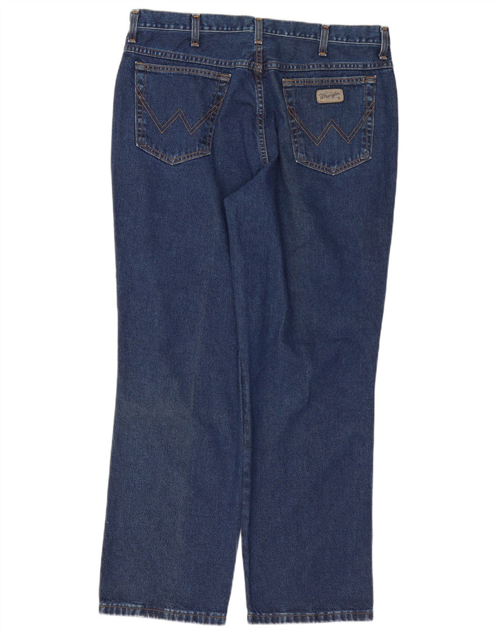 Wrangler Męskie proste dżinsy W38 L30 z niebieskiej bawełny