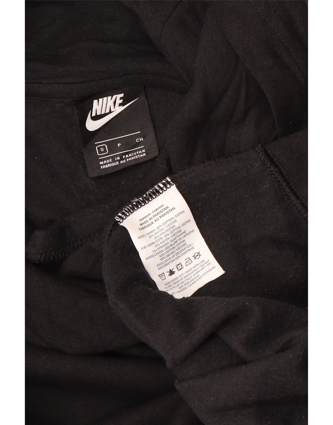 Damski sweter oversize z kapturem Nike UK 10, mały, czarny, bawełniany