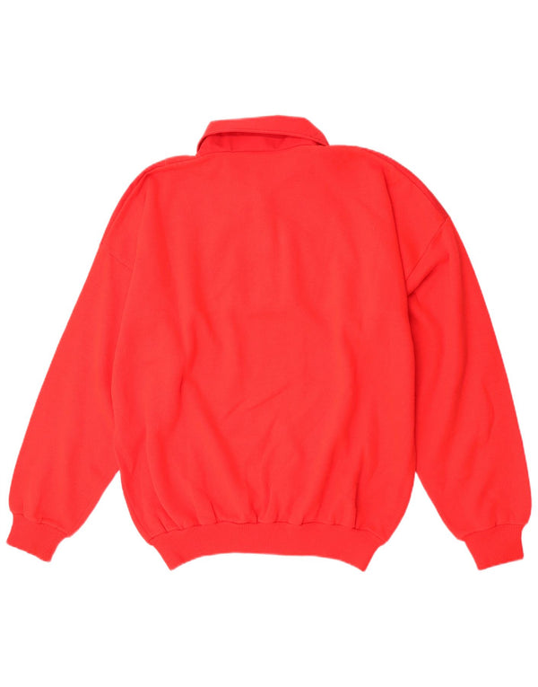 Męska bluza polo w stylu vintage, sweter XL, czerwona bawełna