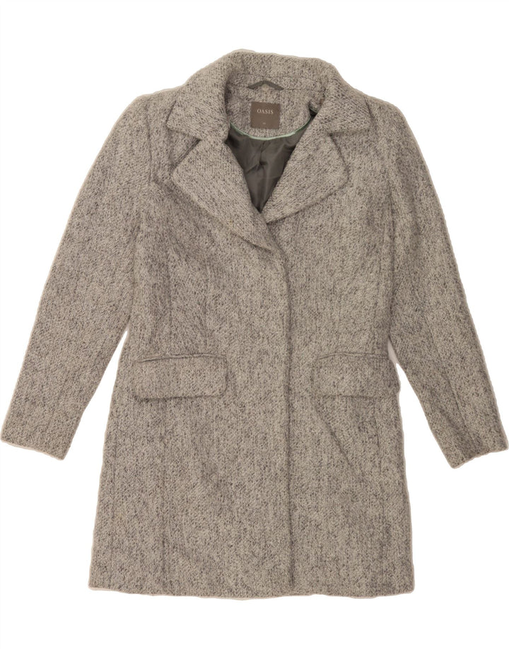 OASIS Womens Overcoat UK 6 XS Grey Polyester Vintage Oasis and Second-Hand Oasis from Messina Hembry 