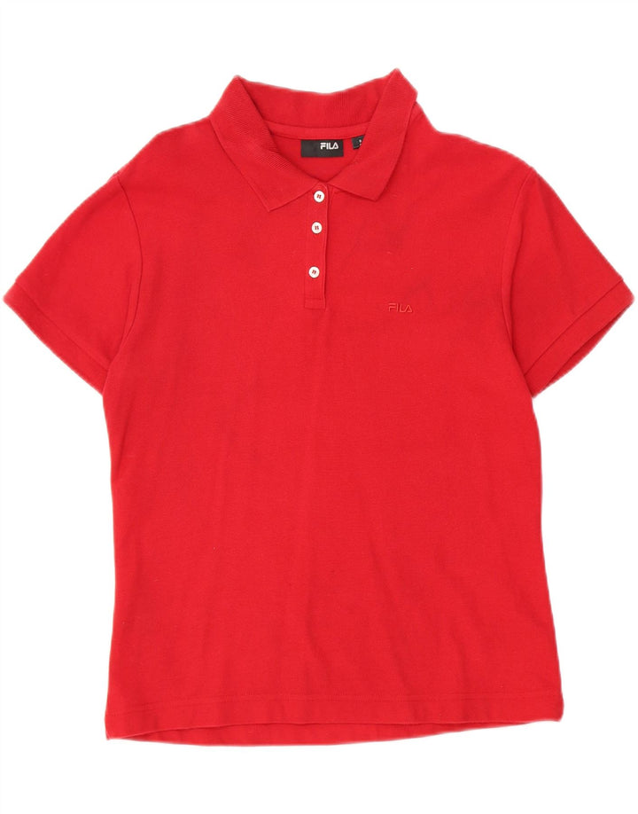 FILA Womens Polo Shirt UK 16 Large Red Cotton Vintage Fila and Second-Hand Fila from Messina Hembry 