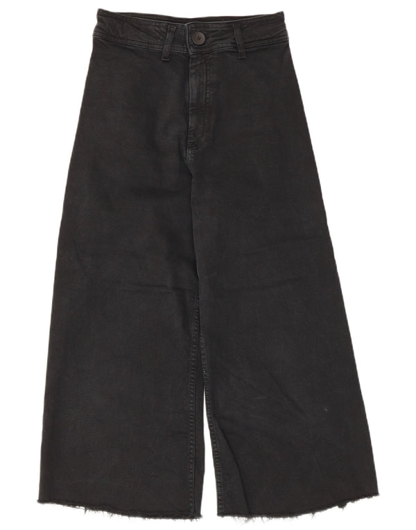 Dżinsy Zara Damskie Capri Z Szerokimi Nogawkami US 34 2XS W24 L22 Czarne Bawełniane