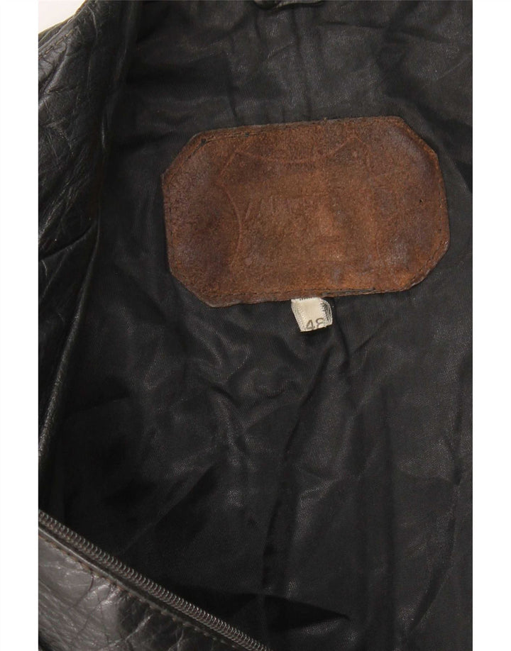Vintage damska kurtka skórzana IT 48 XL czarna