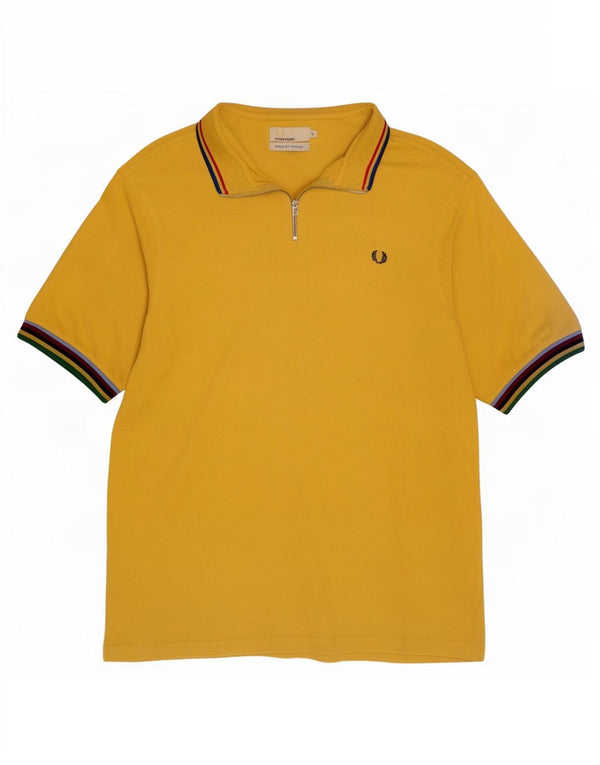 T-shirt męski Fred Perry Bradley Wiggins z zamkiem pod szyją, XL w żółte paski