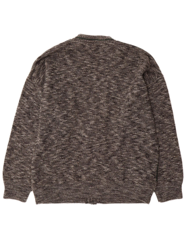 Il Granchio Męski sweter rozpinany XL Szara wełna z alpaki w paski