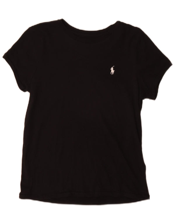 Koszulka damska Polo Ralph Lauren Top UK 12, średnia czarna bawełna