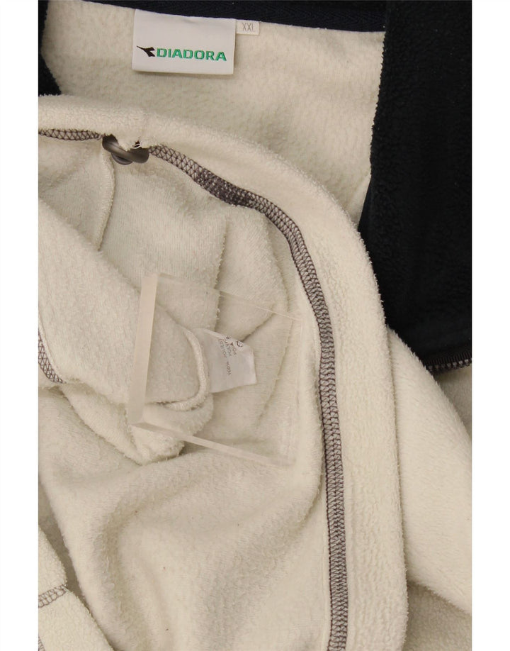 Męski sweter polarowy Diadora z zamkiem błyskawicznym 2XL w kolorze złamanej bieli, poliester