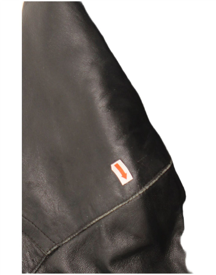 LAVORAZIONE ARTIGIANA Płaszcz damski UK 12 Średniej czarnej skóry