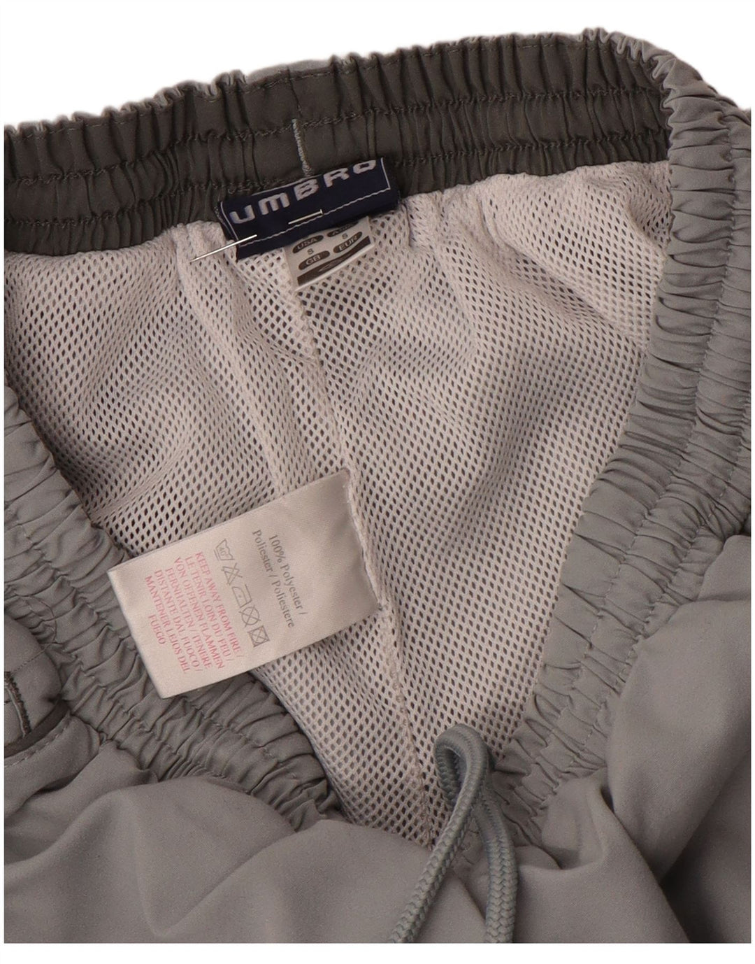Męskie spodnie dresowe Umbro z grafiką, małe, szare, poliestrowe