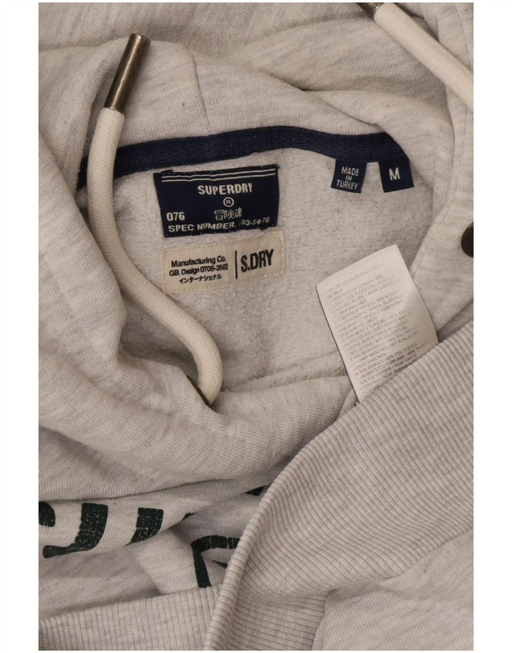 Męski sweter z kapturem Superdry z grafiką, średnioszary, bawełniany
