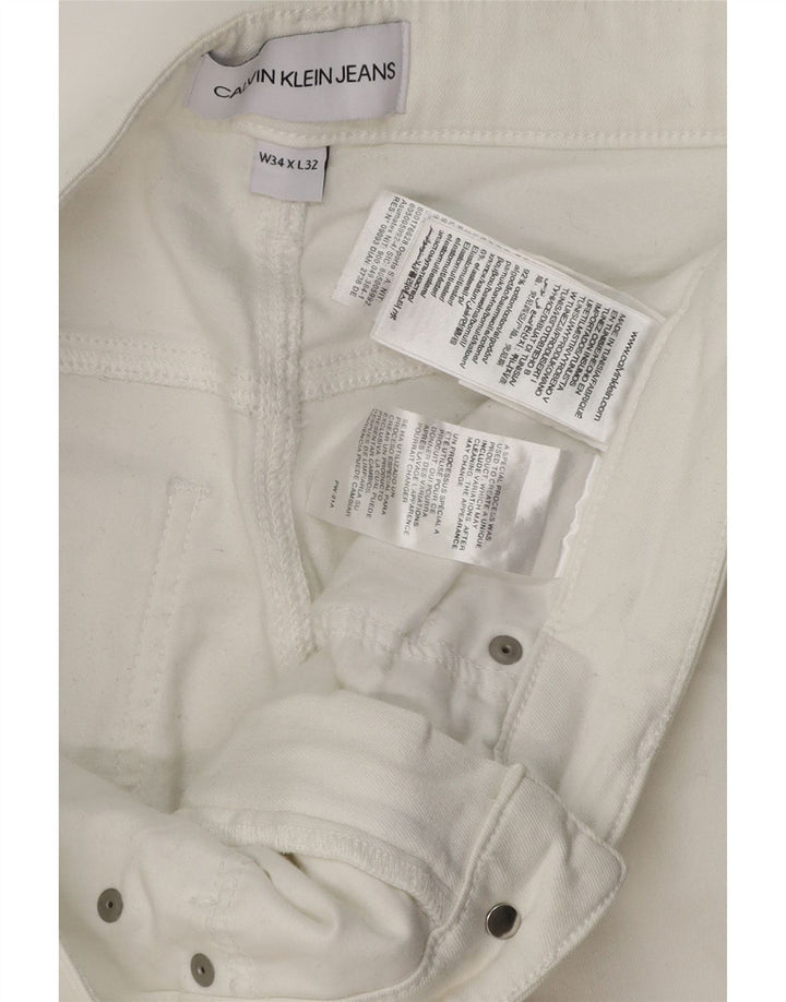 Damskie jeansy Calvin Klein W34 L32 Biała bawełna
