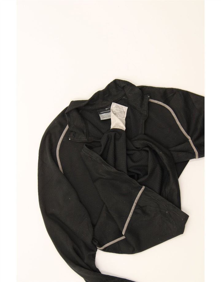NIKE Womens Zip Neck Pullover Tracksuit Top US 8/10 Medium Black Polyester Vintage Nike and Second-Hand Nike from Messina Hembry 