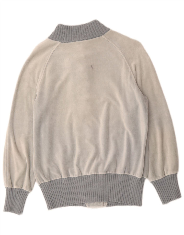 Sweter damski welurowy w stylu vintage IT 42 Średni szary