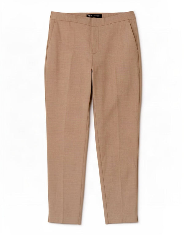 Damskie zwężane spodnie chino Zara EU 36 Small W26 L27 Beżowy poliester